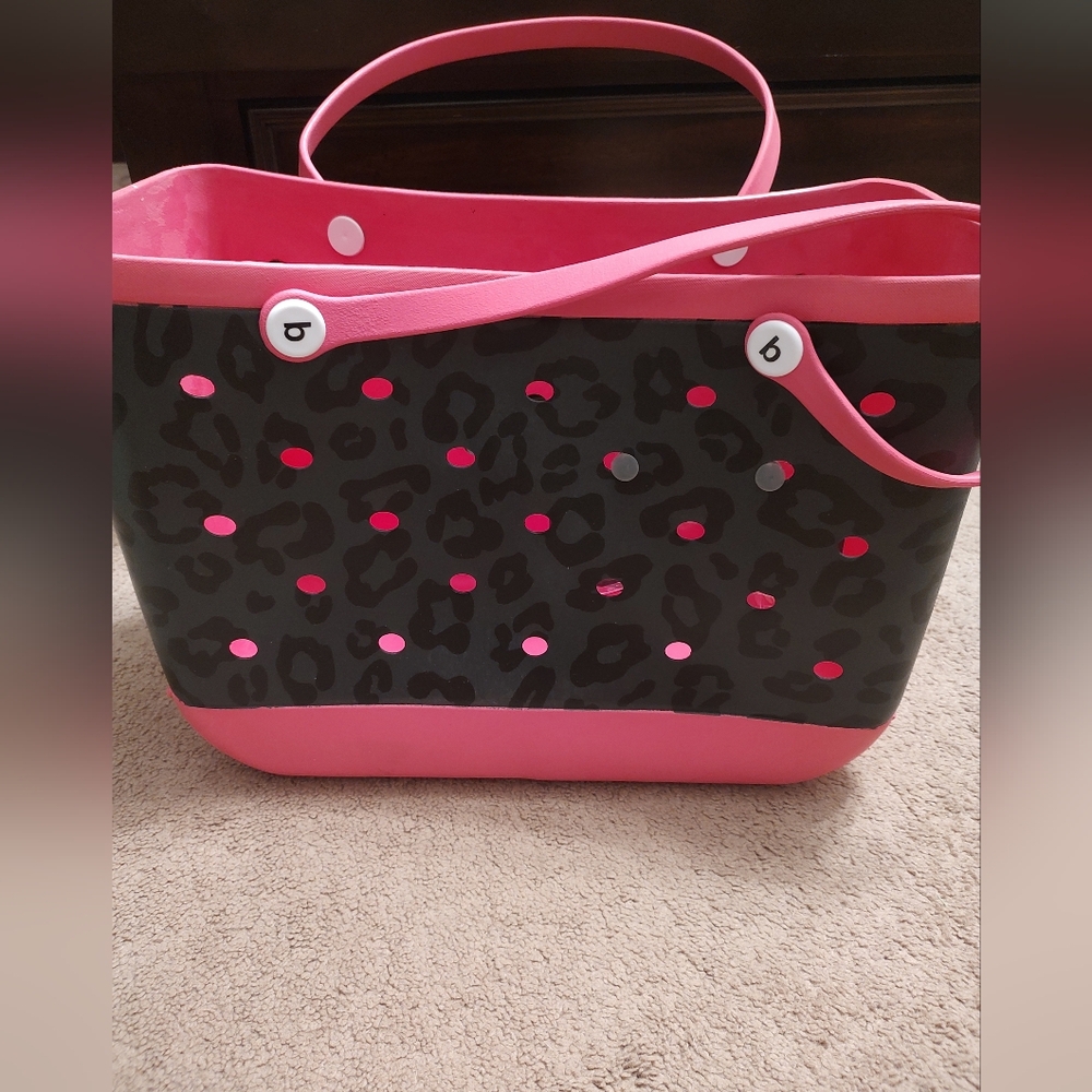 Large Stylish Pink and Black Tote Bag